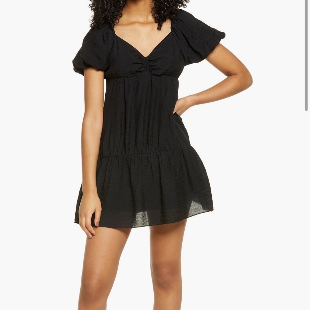 BP Puff Sleeve Taffeta Dress